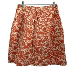 Odille Cotton Twill A-Line Pleated Floral Butterfly Mini Skirt with Pockets - 6